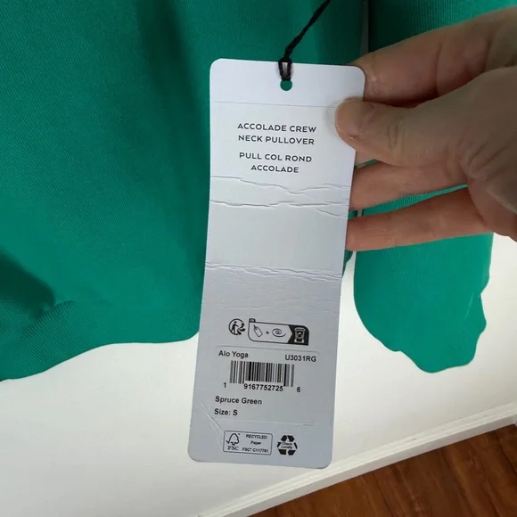 NWT ALO ACCOLADE CREW NECK PULLOVER & SWEAT SHORTS SET Spruce Green Size S - Picture 4 of 12